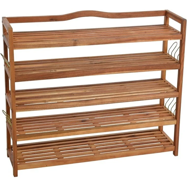 Schuhregal Holz Schuhschrank Schuh Regal 5 Etagen Schuhständer Schuhablage Bank – Bild 5