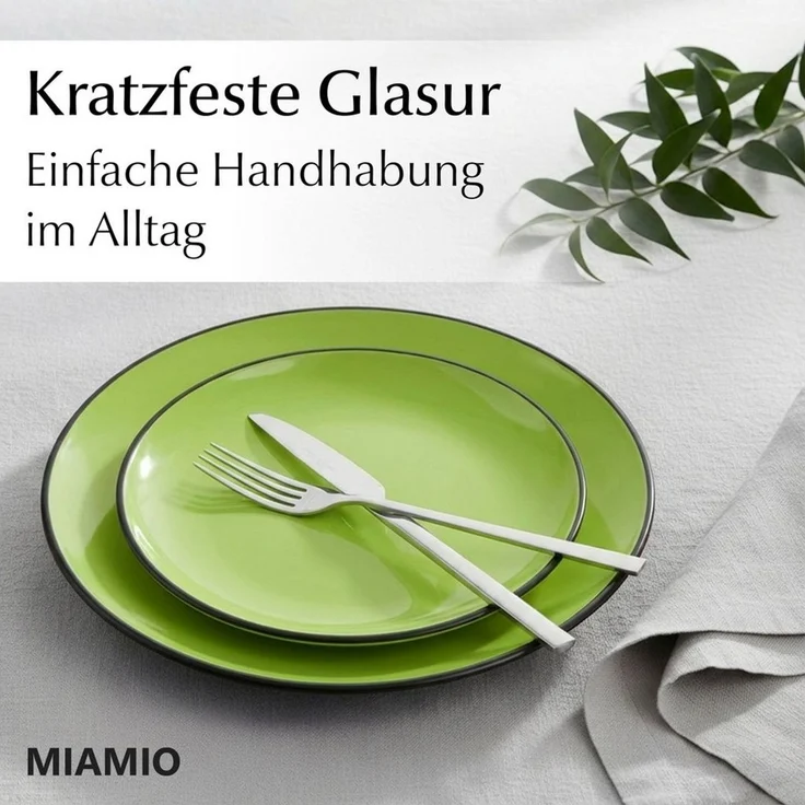 MiaMio Teller Le Papillon große Teller, grün, (6 St), Ø 26 cm, 6-teilig – Bild 3