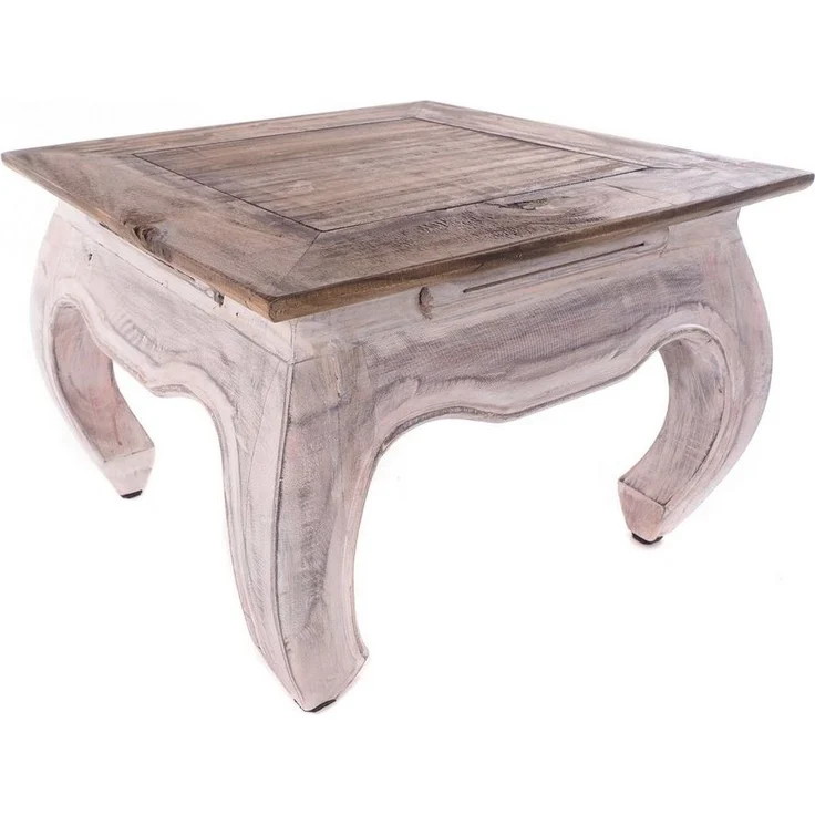 DESIGN DELIGHTS Couchtisch OPIUMTISCH "EAST 50", 50x50x35cm, Altholz massiv, Beistelltisch, Fa – Bild 3