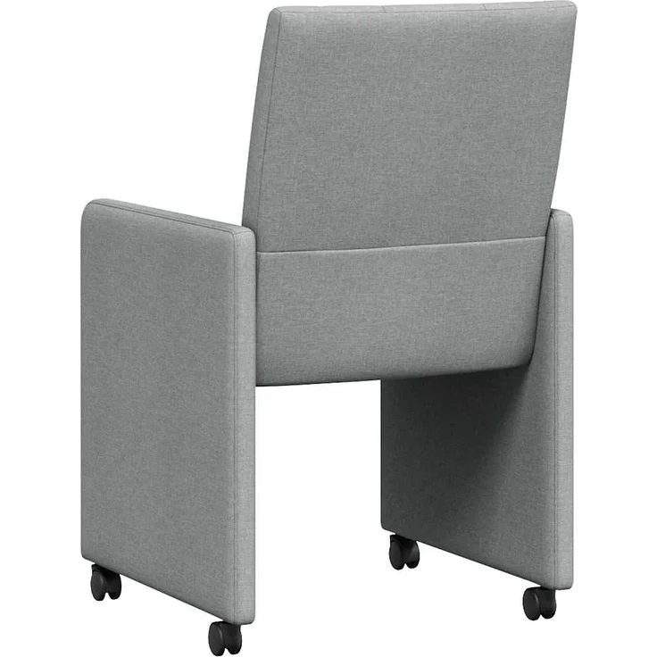 vidaXL Esszimmerstühle mit Rollen 2 pcs Hellgrau 58 x 65 x 94 cm Stoff 42017829 – Bild 5