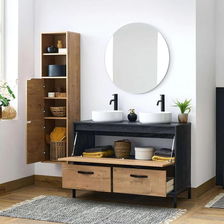 MUEBLES PITARCH Nadia-Säule, Eiche Gold, 150 x 36,5 x 30 cm – Bild 7