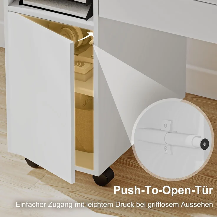 HOMCOM Schreibtisch Aufbewahrungstasche (Klappschreibtisch, 1-St, Platzsparend Computertisch), für Arbeitszimmer, Wohnzimmer, Weiß – Bild 6