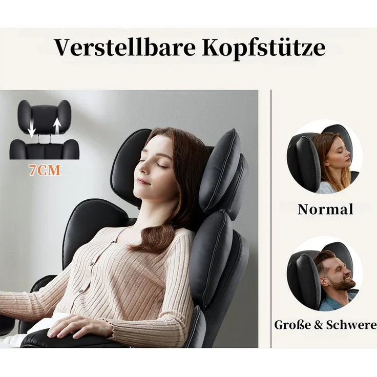 Intimate WM Heart Chefsessel Ergonomischer Bürostuhl, Höhenverstellbar Schreibtischstuhl (Gaming Stuhl mit dickem Kissen), PU-Leder Drehstuhl mit Kopfstützte und Fußstütze – Bild 2