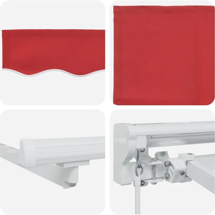 vidaXL Manuell einziehbare Markise Rot 4 x 3 m 3420265 – Bild 7