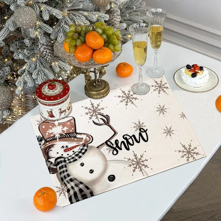 Weihnachten Platzsets 4er Set Tischsets Abwaschbar Platzdeckchen 30x45cm – Bild 3