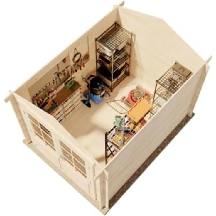 Alpholz Gartenhaus Bremen - 28 B Gerätehaus aus Holz Geräteschrank mit 28 mm Wandstärke Gartenhaus mit Montagematerial – Bild 3