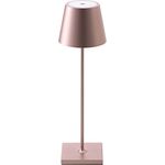 LED Tischleuchte, roségold, Touchdimmer, Akku, H 38 cm