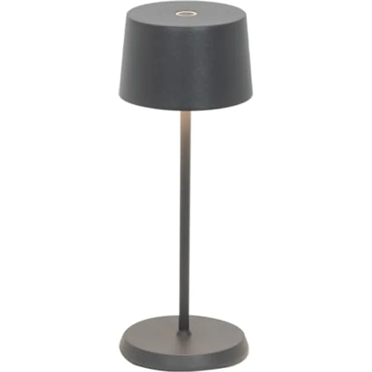 Zafferano, Olivia Micro Lampe, Kabellose, Wiederaufladbare Tischlampe mit Touch Control, Auch für den Außenbereich Geeignet, Dimmer, 2200-3000 K, Höhe 20 cm, Farbe Dunkelgrau – Bild 2