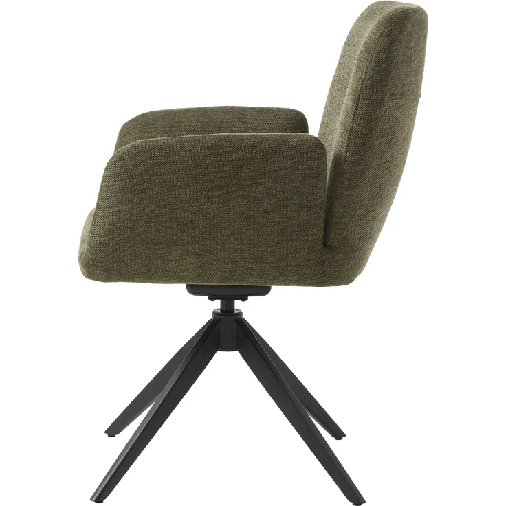 Armlehnstuhl >ROXANA< drehbar, Wipp-Relax-Funktion, Olive, Stoff-Brego - 57,5x88x62cm (BxHx) – Bild 3