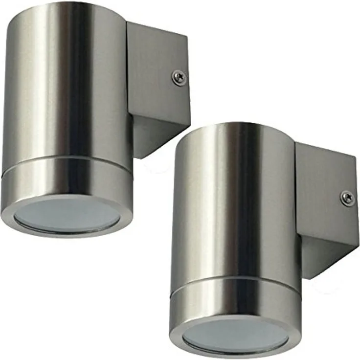 2er Set Edelstahl Außenwand Leuchten mit Glas VT-7641