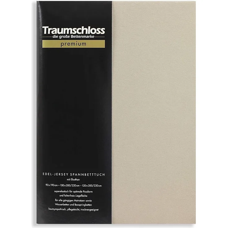 Traumschloss Premium Edel-Jersey Spannbettlaken kiesel 140-160x200-220
