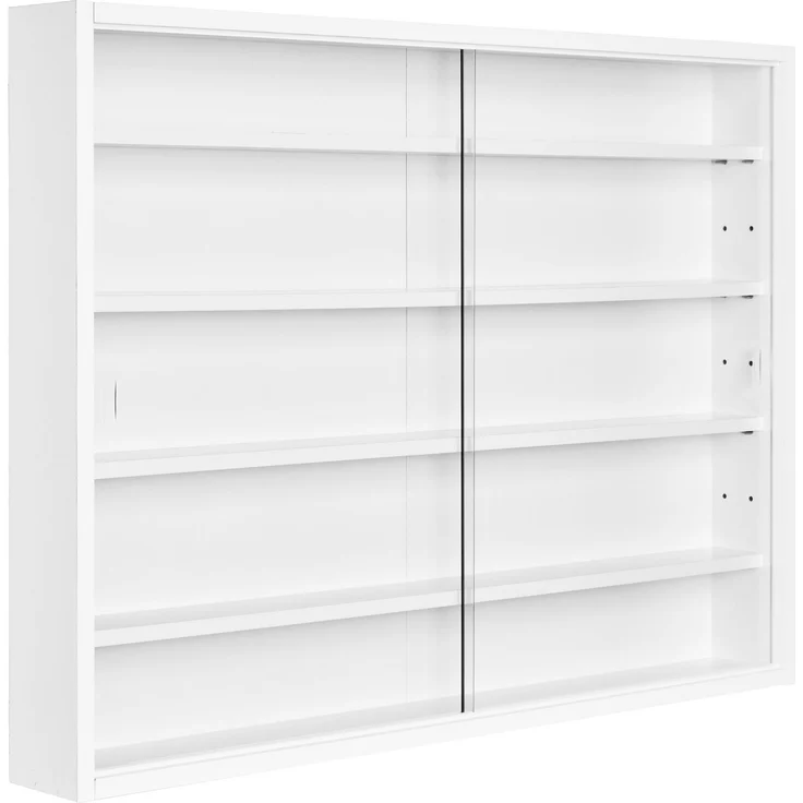 Inter Link Sammlervitrine COMPILATI Weiß mit Glasschiebetüren für Sammlerstücke 80x9,5x60 cm – Bild 1