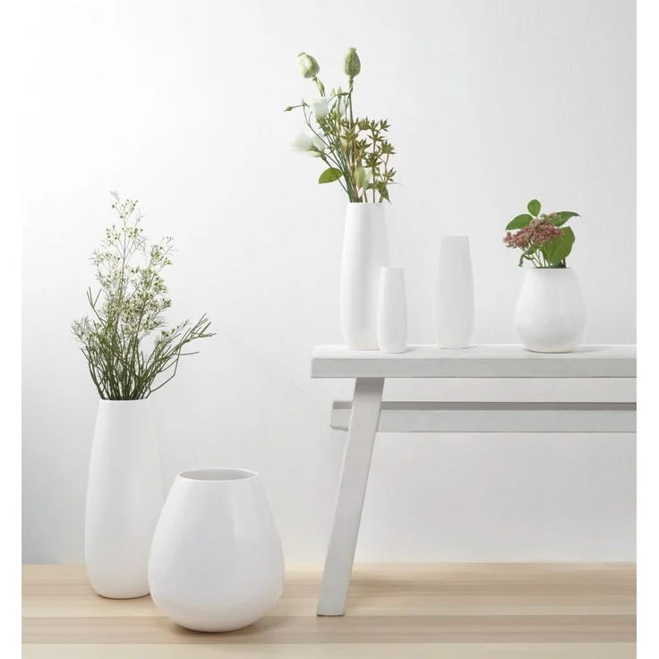 ASA Selection Ease Vase Tropfenform H 18 cm Ø 9 cm weiss Glänzend – Bild 2