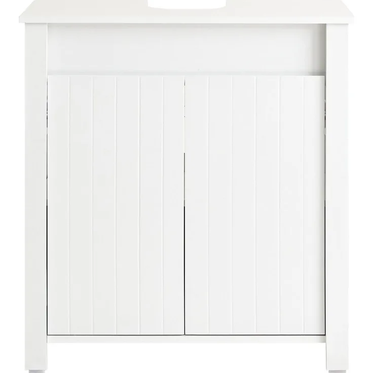 SoBuy BZR101-W Waschbeckenunterschrank, MDF, Lackiert, Weiß, 60 x 65,5 x 34 cm