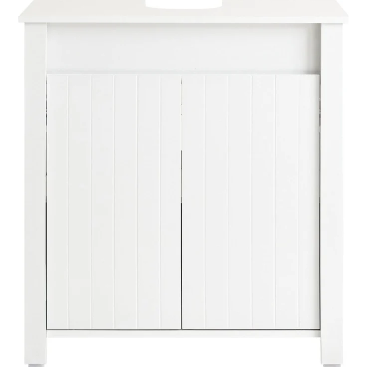 SoBuy BZR101-W Waschbeckenunterschrank, MDF, Lackiert, Weiß, 60 x 65,5 x 34 cm – Bild 1