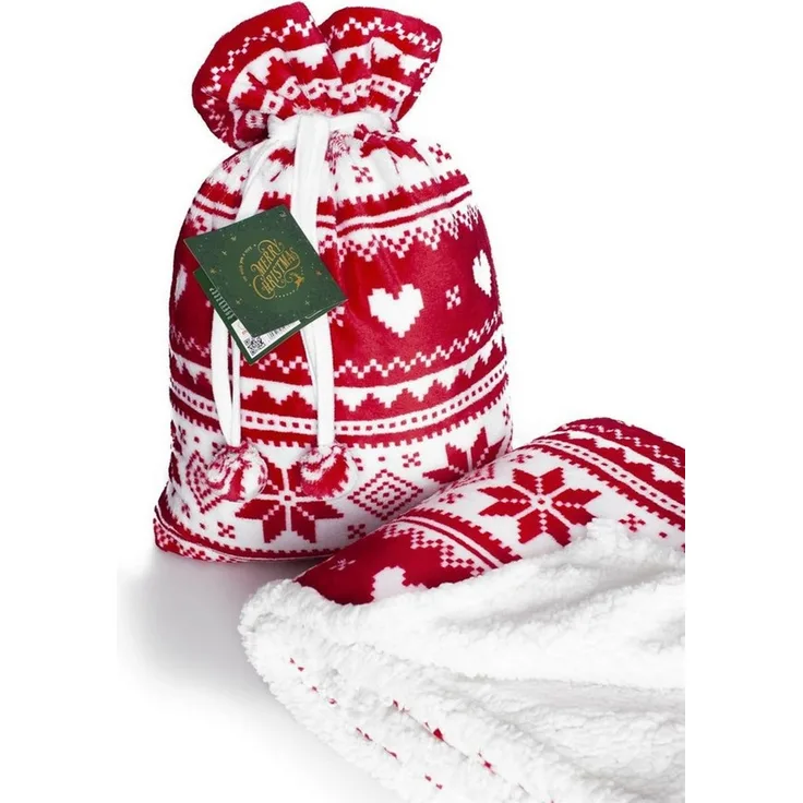 texpot Tagesdecke Kuscheldecke 150x200 als Geschenk im Sack Weihnachten