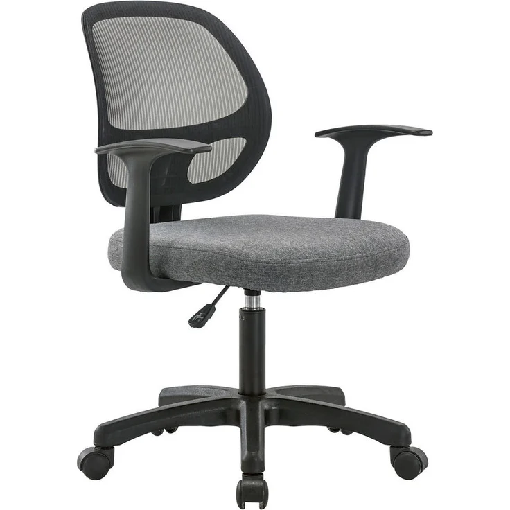 Xora Drehstuhl, Grau und Schwarz, Metall und Textil, Drehkreuz, 60x86-98x60 cm, ideal für Arbeitszimmer