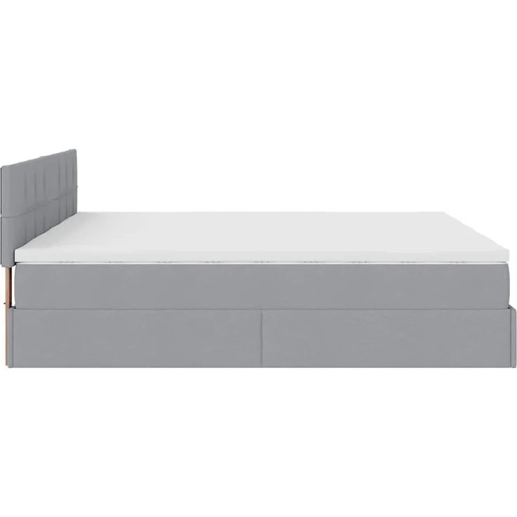 vidaXL Ottoman-Bett mit Matratzen Hellgrau 200x200 cm Stoff 3312001 – Bild 9