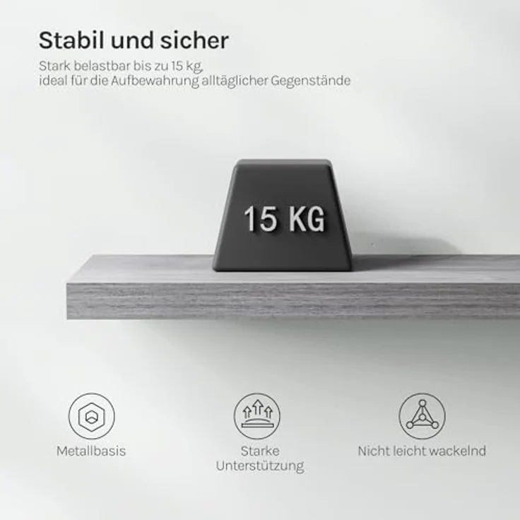 WOLTU Wandboard Wandregal CD DVD Regal Bücherregal Schweberegal Holz Board 25 x 22.9 x 3.8 cm grau Eiche für Büro, Wohnzimmer, Schlafzimmer, Küche RG9365grei – Bild 4