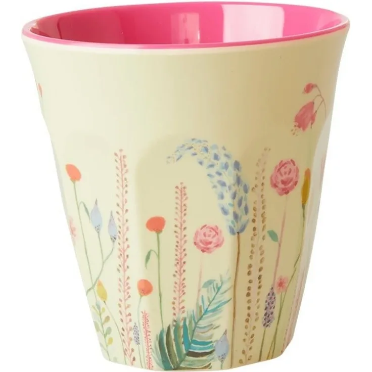 RICE A/S Becher Rice Becher Melaminbecher aus 100% Melamin Summer Flowers medium