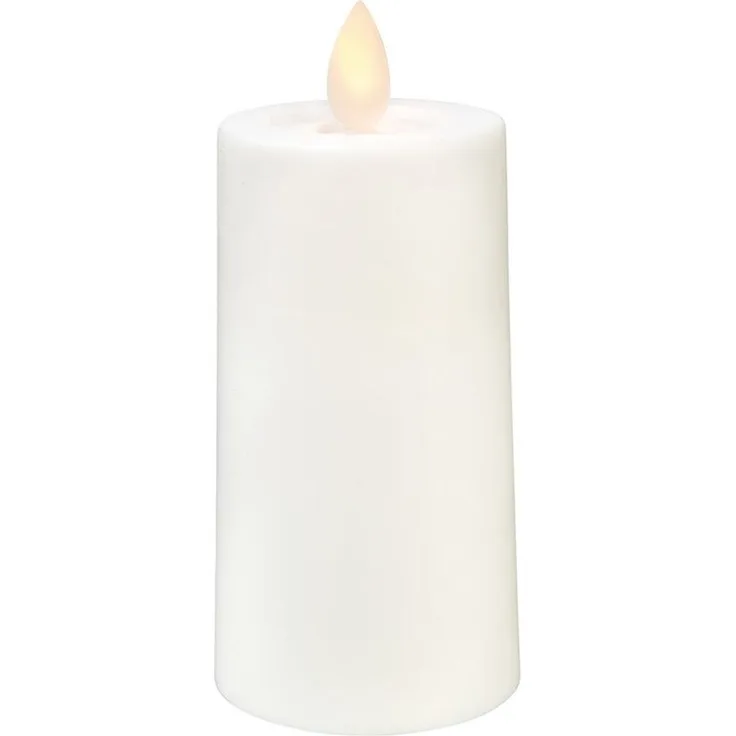 LED Outdoor-Kerze ,M-Twinkle', Batterie & Timer, warmweiß flackernd, weiß, 11,5cm