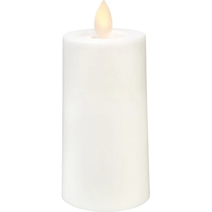 LED Outdoor-Kerze ,M-Twinkle', Batterie & Timer, warmweiß flackernd, weiß, 11,5cm – Bild 1