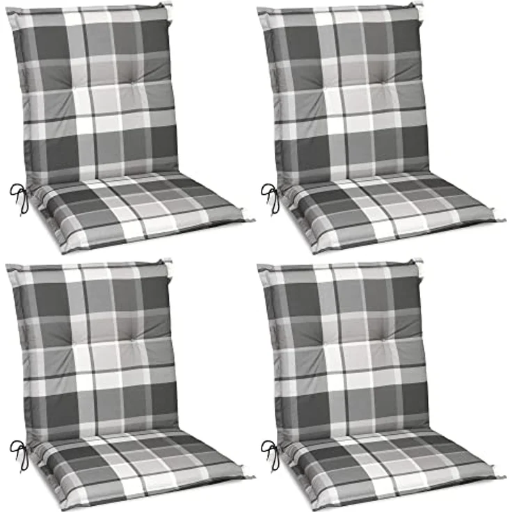 Beautissu 4er Set Niedriglehner Auflage Sunny 100 x 50 x 6 cm Blau – Bild 10