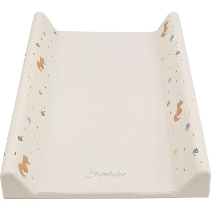 Sterntaler Wickelauflage Fuchs Filou - unisex Wickelunterlage mit Druckmotiv - pflegeleichtes & abwaschbares Obermaterial - Wickeltischauflage, Größe 50x70 cm, lichtgrau