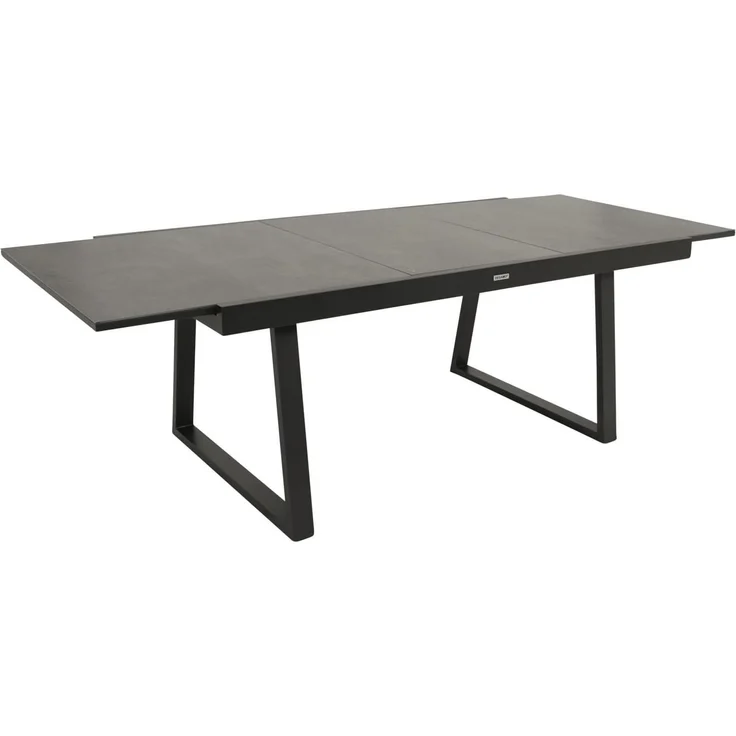 DEGAMO REIMS Garten-Ausziehtisch, Alu + Keramikoptik, anthrazit/grau, 180/240x100cm – Bild 1