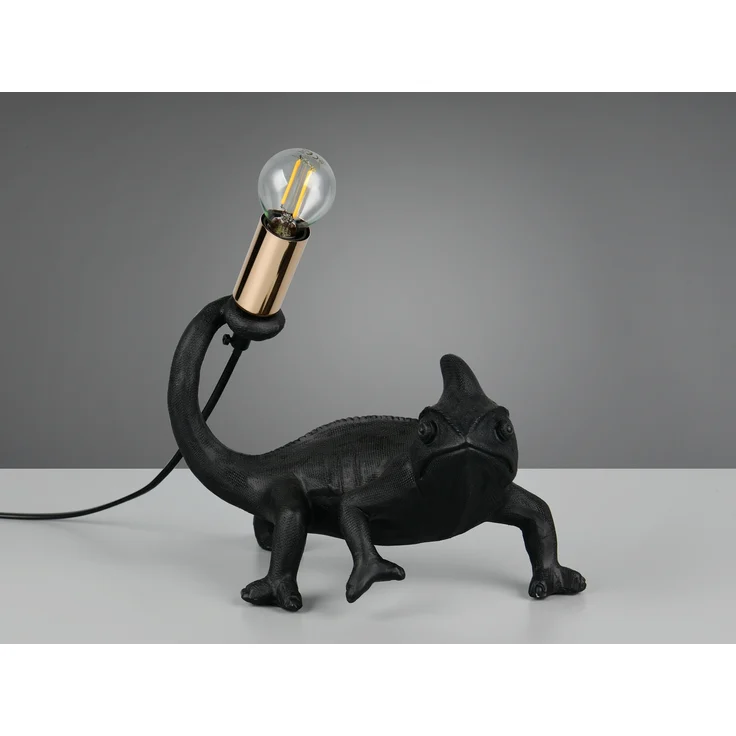 Ausgefallene LED Tischleuchte Tierlampe Chamäleon Schwarz, Höhe 22cm – Bild 4