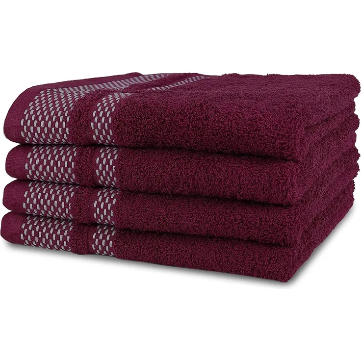 jilda-tex Handtuch Set, Frottier, (4-tlg), weich, strapazierfähig und saugstark mit feiner Bordüre