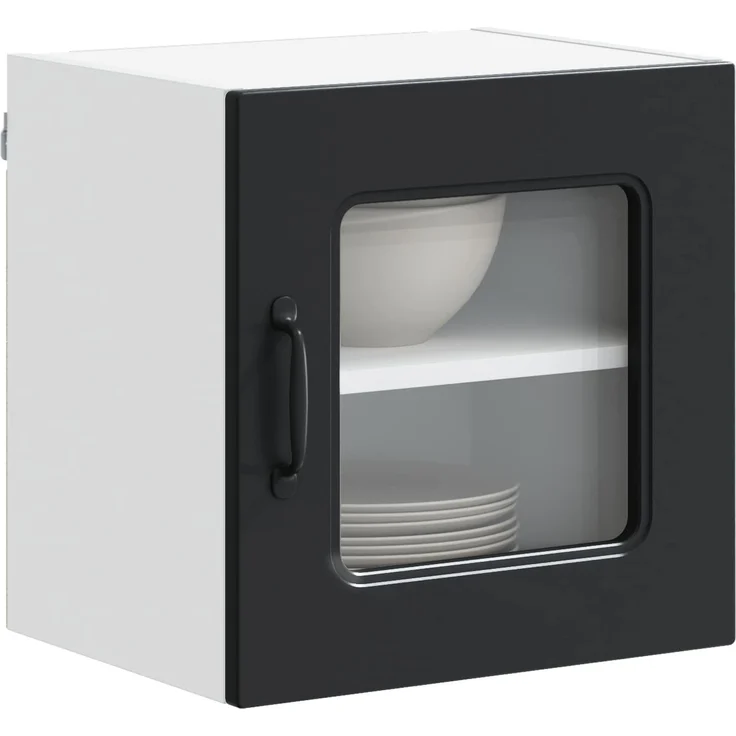 Hängeschrank, Küchenschrank Schwarz 40 x 31 x 40 cm Holzwerkstoff – Bild 3