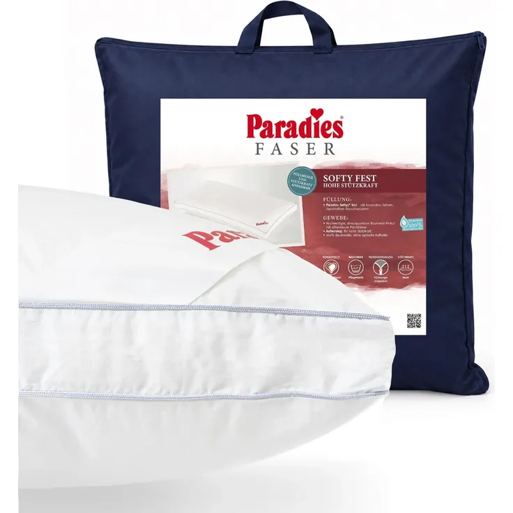 Paradies Kopfkissen Softy Bio fest 80x80 hohes Bauschvolumen Außensteg