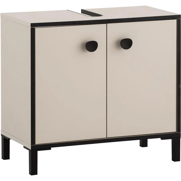 Schildmeyer Badmöbel-Set Edda 702056, Spiegelschrank, Waschbeckenunterschrank, Hochschrank, cremebeige – Bild 4