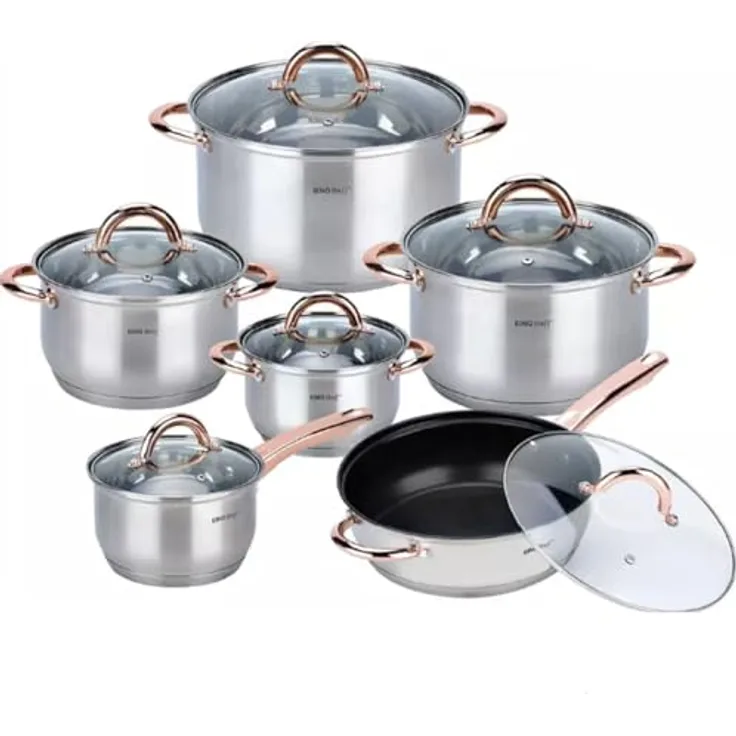 Kinghoff Kinghoff Stahltöpfe 12 Elemente Rosegold KH1765