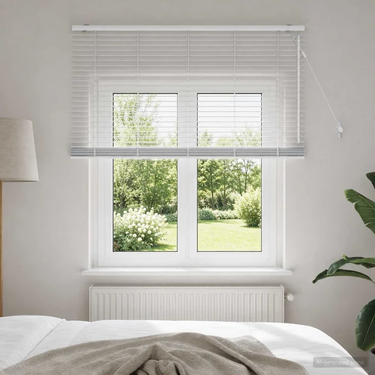vidaXL Venezianische Jalousie Weiß 125 x 130 cm 35 mm 42015396 – Bild 1