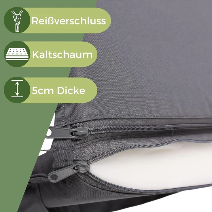 Albatros International Stuhlkissen Albatros Sitzauflage Gartenstuhlauflagen Sitzpolster, Sitzpolster Sitzkissen Outdoor Anthrazit Hochlehner Auflage UV – Bild 4
