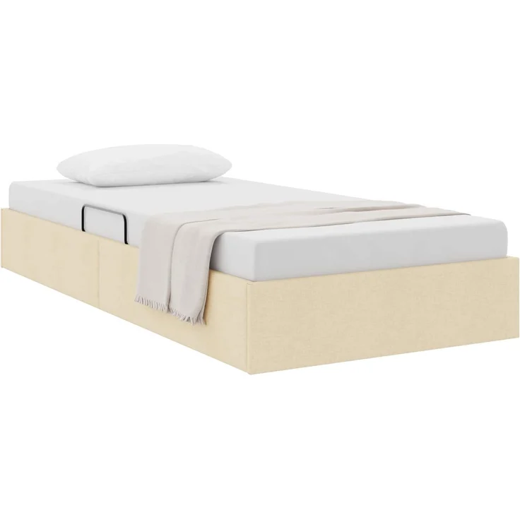 vidaXL Ottoman Bettgestell mit Speicher Creme 90 x 200 cm Stoff 3442800 – Bild 3