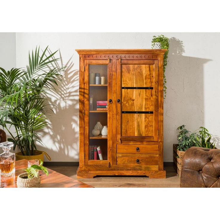 Vitrine Akazie 110x45x155 honig lackiert OXFORD #0425 – Bild 3