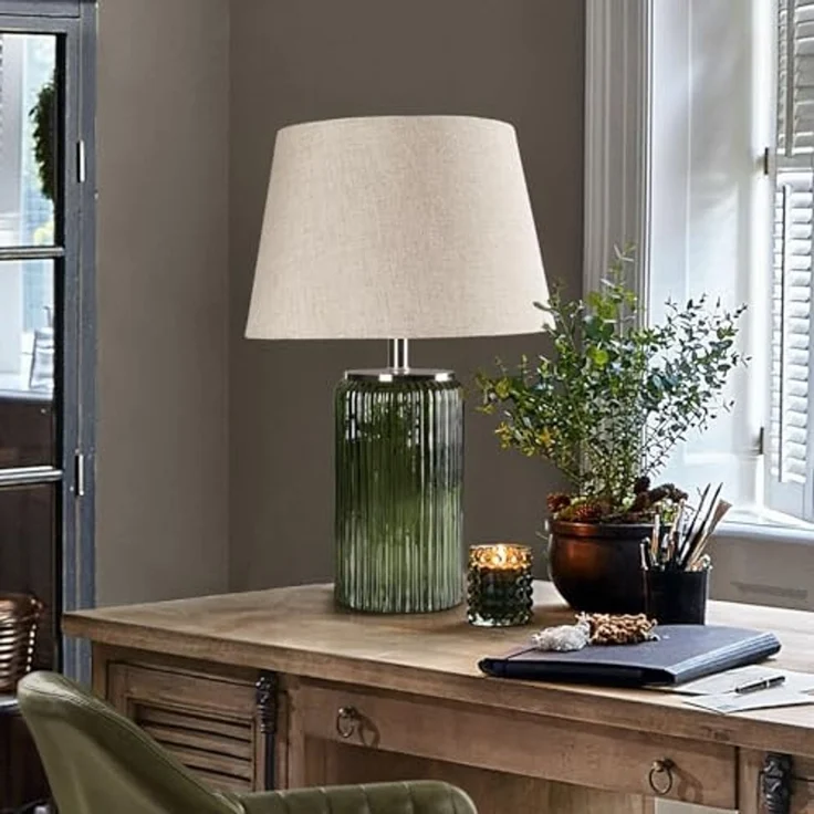 Mirabeau Tischleuchte Tischlampe Thalindor grün/creme – Bild 3