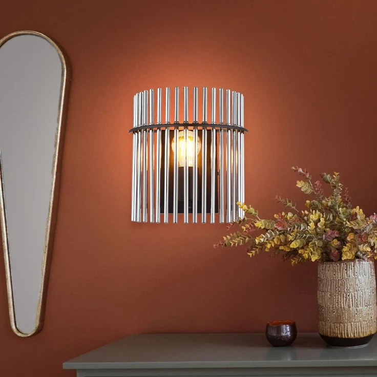 Wandleuchte, Metall, Glas, rauchfarben – Bild 2