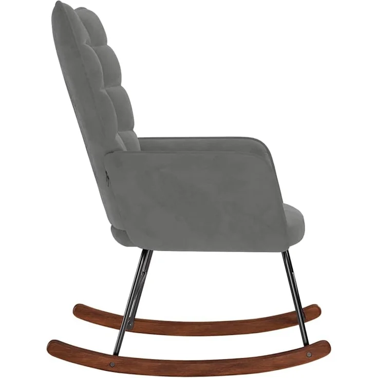 vidaXL Schaukelstuhl Dunkelgrau Samt 4016833 – Bild 4