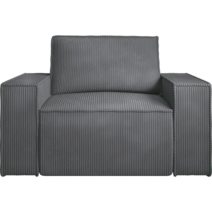 Vente-unique - AMELIA - Sessel mit gerader Rückenlehne - Plastik - Kunststoff (PVC) - Anthrazitgrau - 120 x 86 x 85 cm