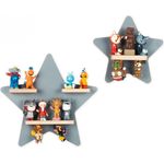 Boarti 2er-Set 'Sterne' Tonie-Regal, Holz grau, 35x35 cm, 21x21 cm