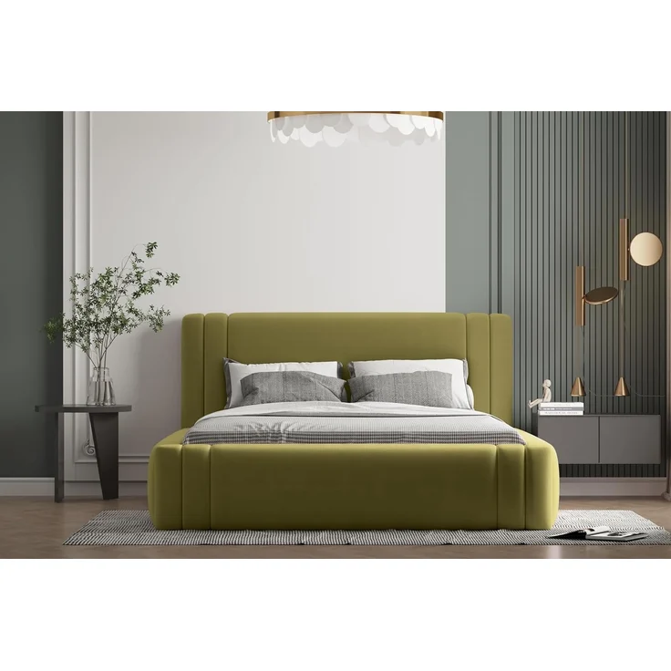 Polsterbett ROLF 90x200 mit Matratze, Bettkasten und Lattenrost. Farbe: VELUTTO 9 – Bild 1