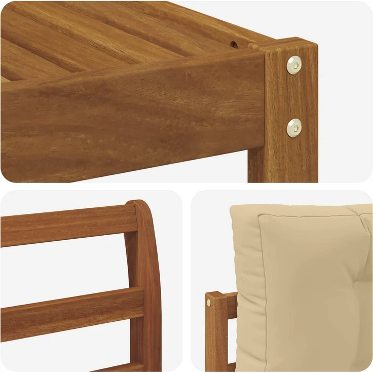 vidaXL Outdoor-Sofagarnitur 7 stk. 7-Sitzer Natur und Beige 3367896 – Bild 6