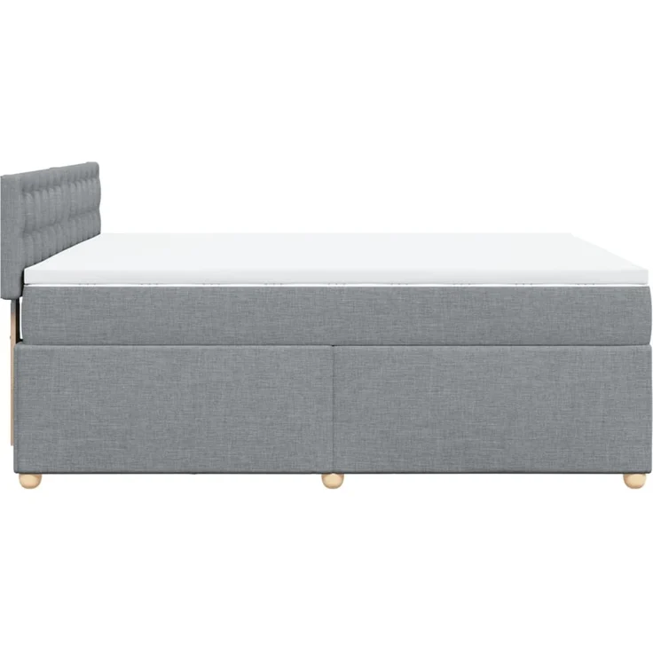 vidaXL Boxspringbett mit Matratze Hellgrau 140x200 cm Stoff 3289017 – Bild 7