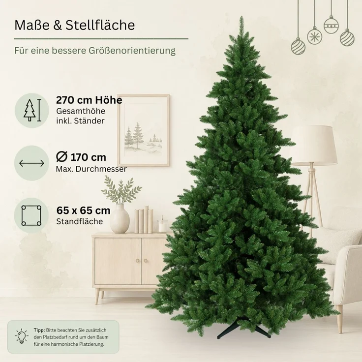 RS Trade 'HXT 19001' Künstlicher Weihnachtsbaum, grün, 270 x 170 x 170 cm – Bild 5