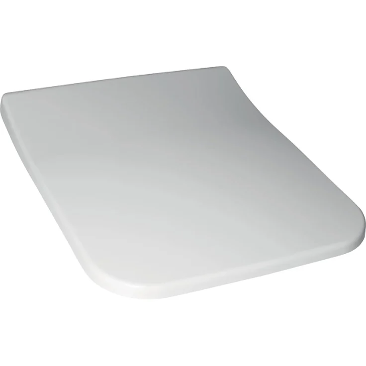 Villeroy & Boch Architectura WC-Sitz SlimSeat, Toilettendeckel mit Absenkautomatik, abnehmbarer Toilettensitz aus bruchsicherem Duroplast, Klodeckel Original Ersatzteil, eckig, Weiß Alpin, glänzend – Bild 1