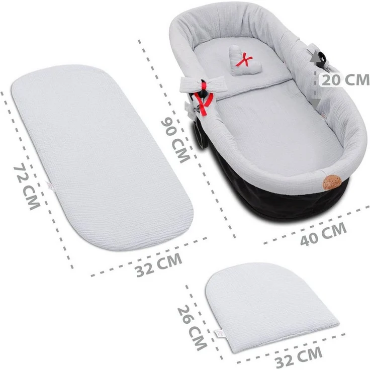 Totsy Baby Kuschelnest Umrandung für Kinderwagen - Bezug für Babywanne Nestchen – Bild 2